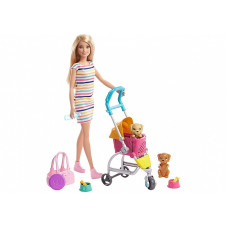 BARBIE Deluxe Puppy Stroller lelle ar ratiņiem GHV92