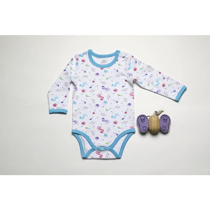 MINISTAR bodijs ar garām piedurknēm 74 izmērs, MSAW-016 tirkīza IZPĀRDOŠANA