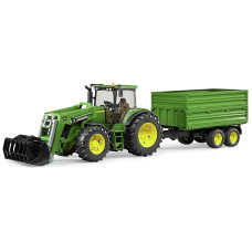 BRUDER John Deere 7930 w. frontālais iekrāvējs un paceļama piekabe, 3055