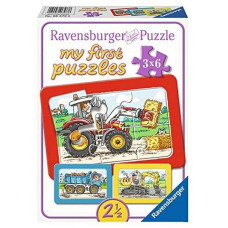 RAVENSBURGER Mana pirmā puzle 3x6 Excavator, Tractor and Dump Truck R 06573