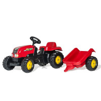 ROLLY TOYS pedāļu traktors ar piekabi Rolly Kid 012121 sarkans