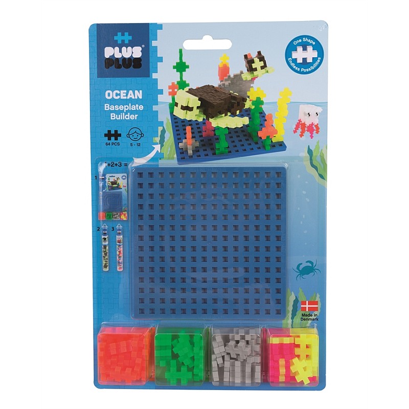 Plus Plus Mini Ocean konstruktors 64gab. + bāzes paplāte, 3841