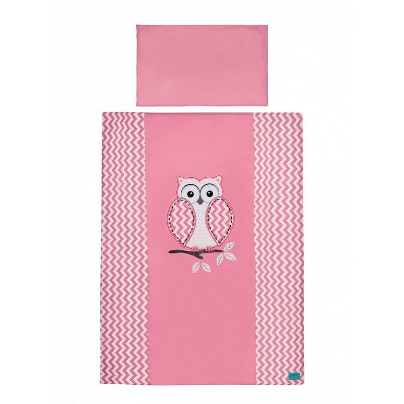 BELISIMA Owl gultas veļas komplekts no 2 daļām 135x100cm PINK P01-107