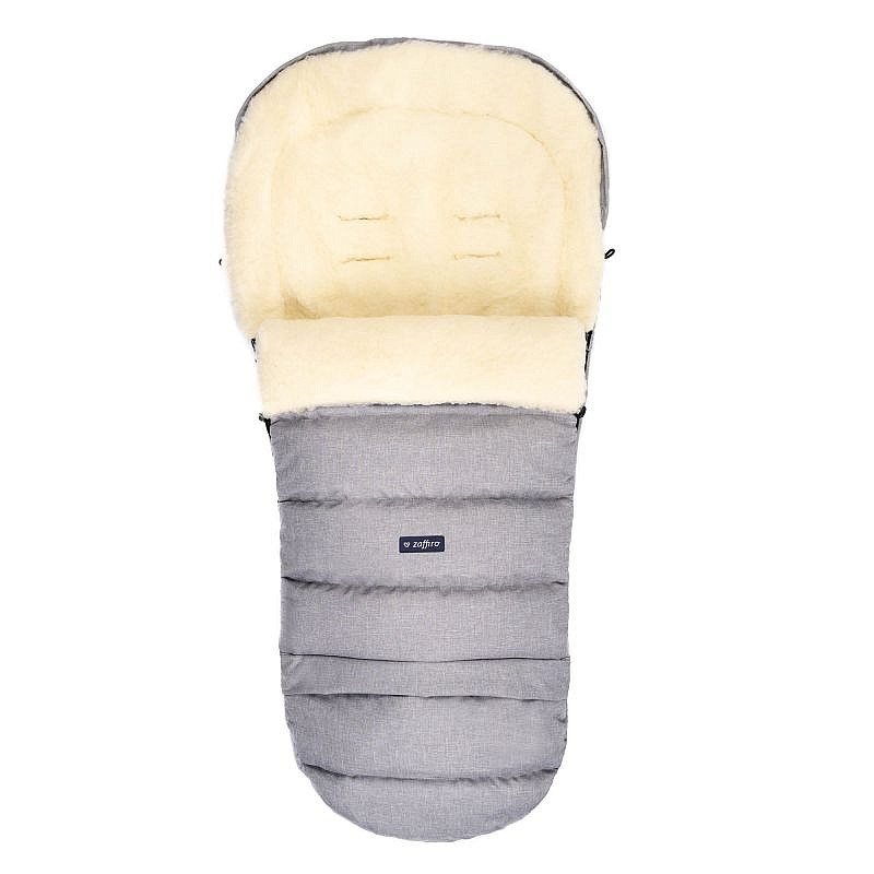 WOMAR ZAFFIRO iGROW WELNA S20+ Melanz 2-daļīgs ratu guļammaiss ar aitas vilnas oderi, 03 gaiši pelēks