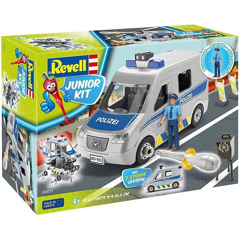 REVELL JUNIOR KIT konstruktors 62 detaļas Police Van, E 00811