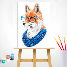 TSVETNOY Gleznošanas komplekts pēc numuriem 30x40cm Fox with Glasses, ME1109e