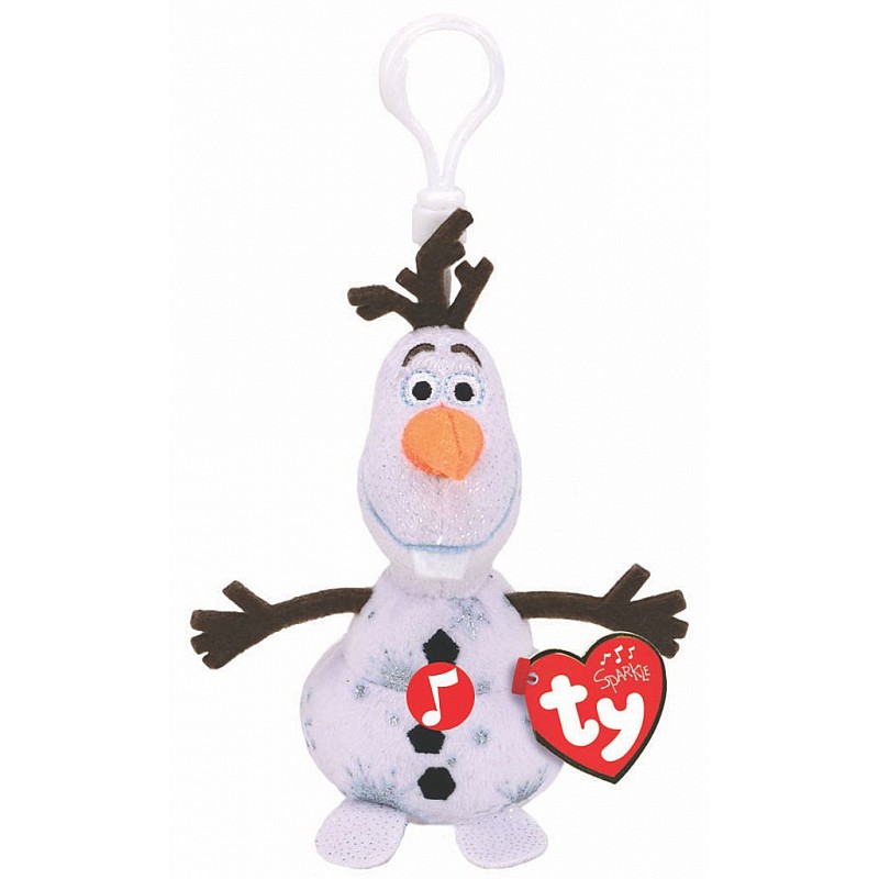 TY FROZEN Mīkstā rotaļlieta - piekariņš ar skaņu OLAF 8cm, TY41272