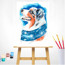 TSVETNOY Gleznošanas komplekts pēc numuriem 30x40cm Winter Dog, ME1113e