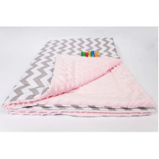 ANKRAS MINKY ZigZag pleds 75x100cm pelēks-rozā