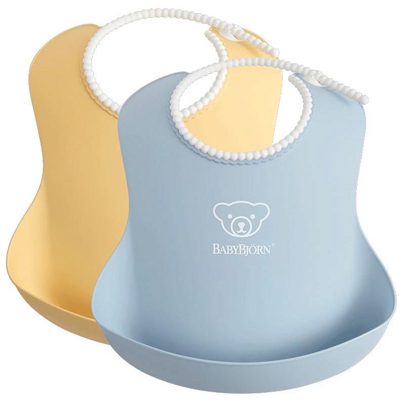 BABYBJORN BIB Lacīte 2gab. 4M+, 046341 POWDER YELLOW / POWDER BLUE