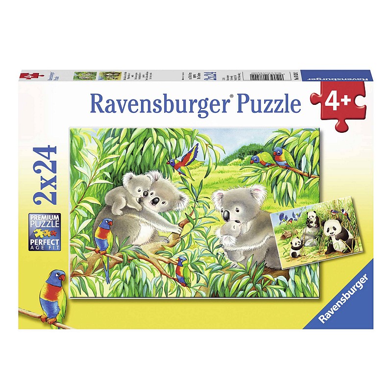 Ravensburger puzle 2X24 Koala and Panda R 07820 IZPĀRDOŠANA