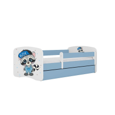 KOCOT KIDS gulta ar atvilktni un matraci BABYDREAMS blue Raccoon 140x70cm