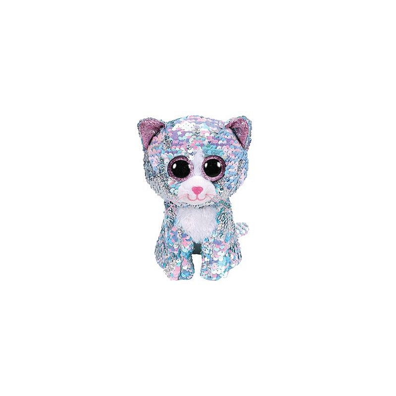 TY Flippables Mīkstā rotaļlieta WHIMSY SEQUIN BLUE CAT reg 15cm, TY36674