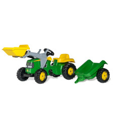 ROLLY TOYS pedāļu traktors-iekrāvējs ar piekabi Rolly Kid John Deere 023110