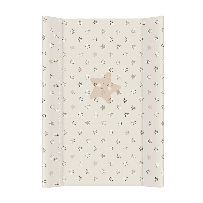 CEBABABY Mīkstā pārtinamā virsma 70x50cm STARS BEIGE W-102-066-111