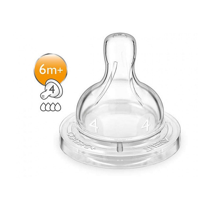 PHILIPS AVENT Anti-colic Barošanas pudeļu knupīši 6+mēn. (2gab.) SCF634/27