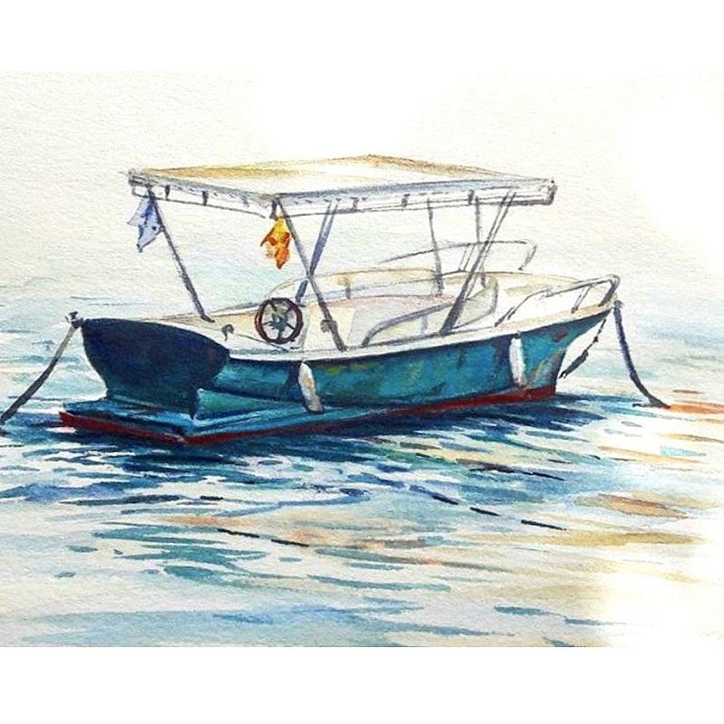 TSVETNOY Dimantu mozaīkas komplekts 40x50cm Lonely Boat, LG084e