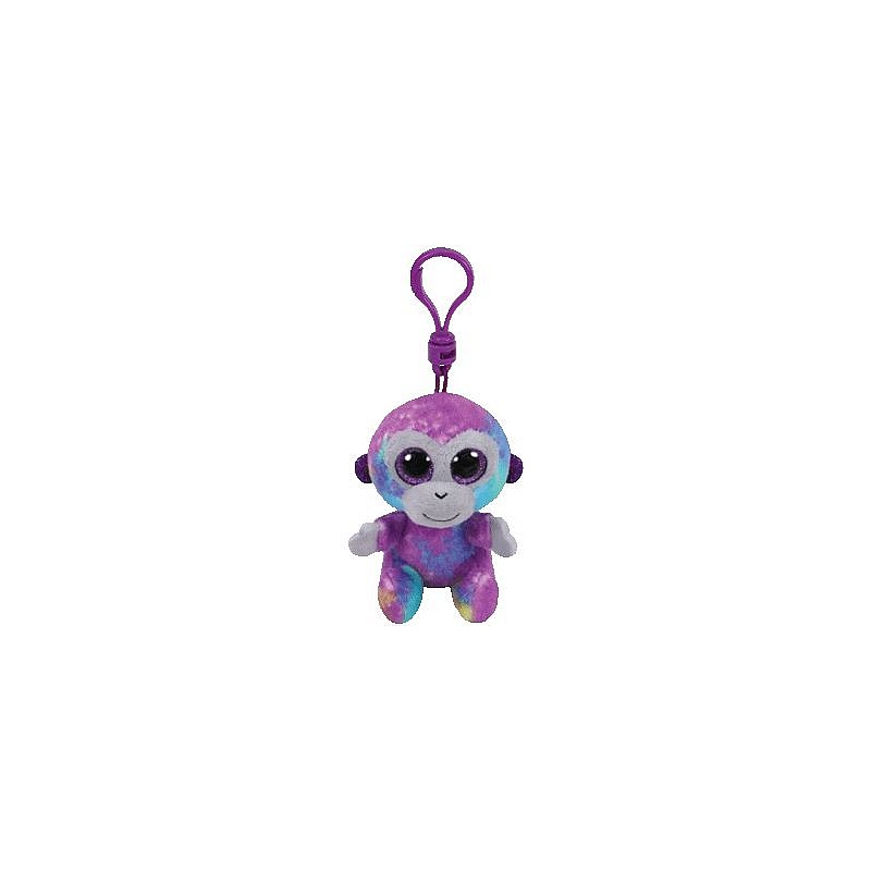 TY Beanie Boos Mīkstā rotaļlieta - piekariņš ZURI - multicolored monkey clip 10cm, TY36561 IZPĀRDOŠANA