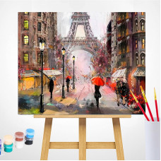 TSVETNOY Gleznošanas komplekts pēc numuriem 40x50cm Paris in the Rain, MG2160e