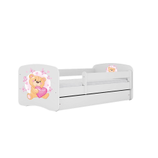 KOCOT KIDS gulta ar atvilktni un matraci BABYDREAMS white Teddybear butterflies 160x80cm