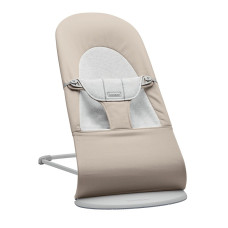 BABYBJORN Bouncer Balance Soft Cotton/Jersey šūpuļkrēsliņš, Light Grey Frame Beige/Grey 005183