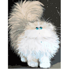 TSVETNOY Dimantu mozaīkas komplekts 30x40cm Cute Fluffy Cat, LE085e