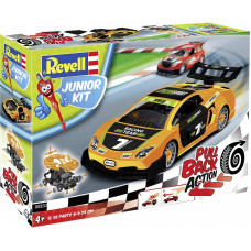 REVELL JUNIOR KIT konstruktors 38 detaļas Pull Back Racing auto - orange E00832