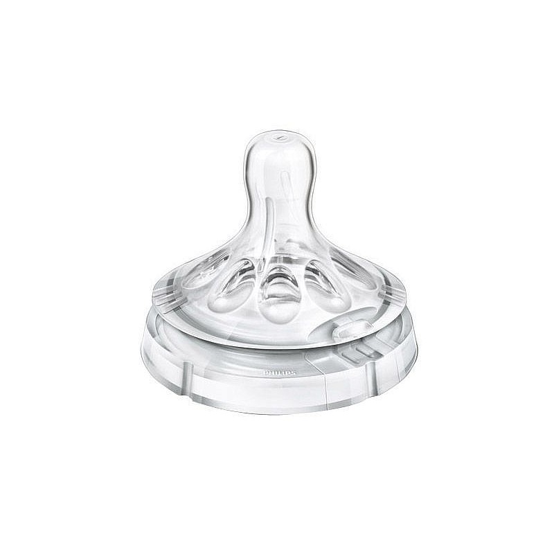 PHILIPS AVENT SCF655/27 Barošanas pudeļu silikona knupīši Natural ar regulējamu tecējumu 3M+, 2 gab