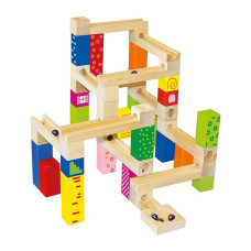 BINO Koka konstruktors Marble Run 66 elementi 36m+ 82067