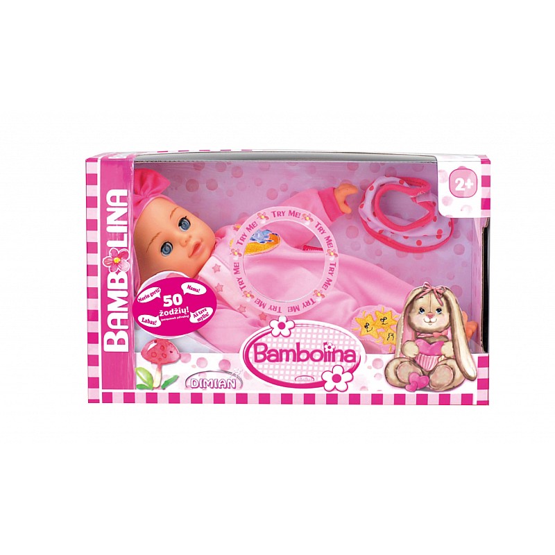 BAMBOLINA 34cm lelle ar aksesuāriem, 50 LT vārdi, BD348LT