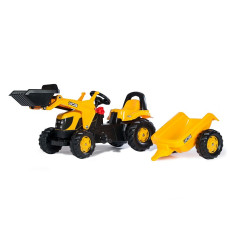 ROLLY TOYS pedāļu traktors-iekrāvējs ar piekabi Rolly Kid JCB 023837