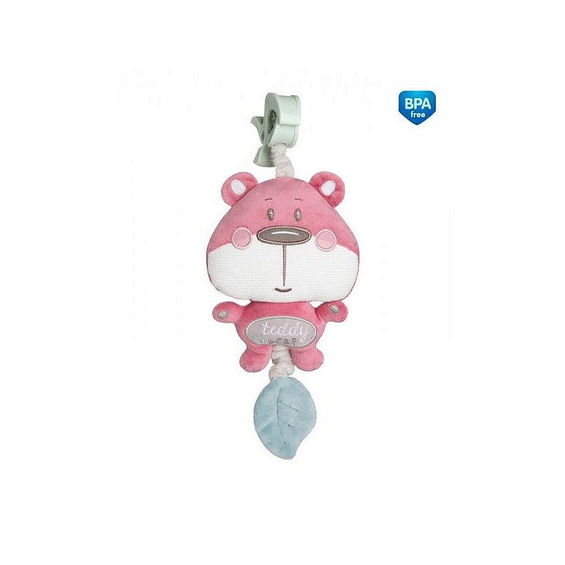 CANPOL BABIES PASTEL FRIENDS Piekaramā rotaļlieta ar skaņu BEAR 0m+ 68/069 pink