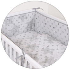 CEBABABY gultas veļas komplekts no 3 daļām 135x100cm STARS GREY