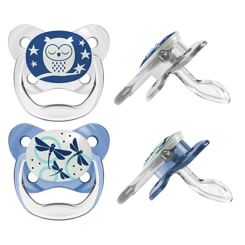 DR.BROWNS silikona māneklītis 0-6m Prevent BUTTERFLY 2gab. PV12008-P4 (spīd tumsā)