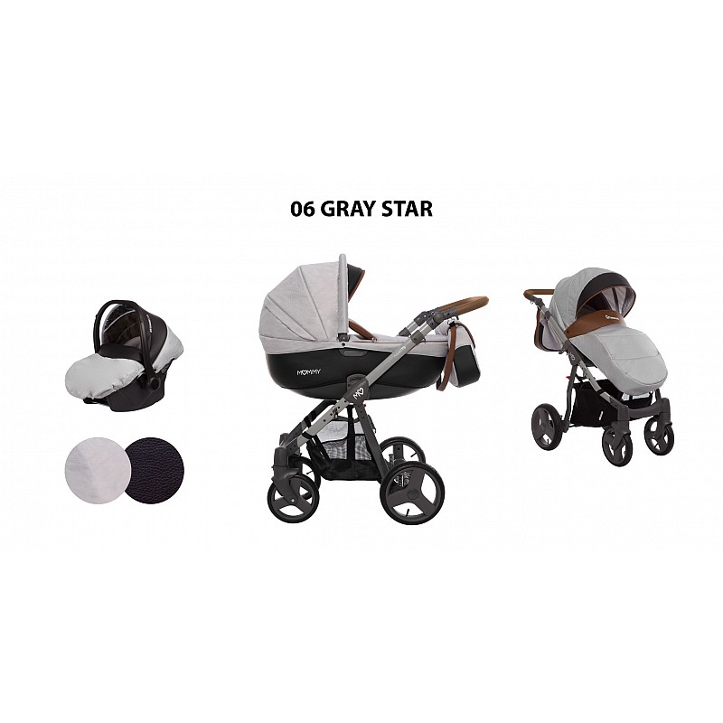 BABYACTIVE MOMMY Universālie rati 3in1, Gray Star 06