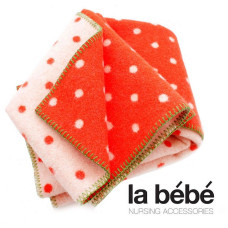 LA BEBE Bērnu dabīgas vilnas sega 100x70cm - Strawberry Green/Red, Art.76558