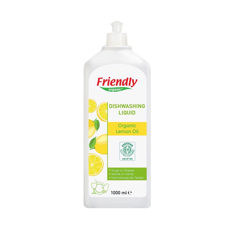 FRIENDLY ORGANIC Trauku mazgāšanas līdzeklis ar citronu eļļu 1000 ml FR1659