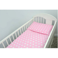 ANKRAS Dots Gultas veļas komplekts no 2 daļām 120x90cm, pink