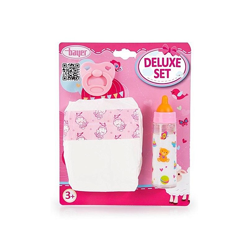 GERARDOS TOYS Bayer Leļļu piederumi - pudelīte, autiņbiksītes, māneklītis 45374