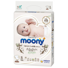 MOONY autiņbiksītes Natural S 4-8kg 58 gab