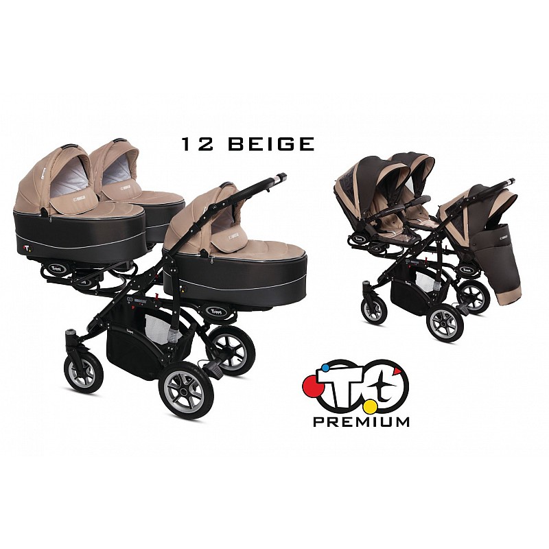 BABYACTIVE TRIPPY Premium rati trīnīšiem 2in1, 12 BEIGE ar melnu rāmi