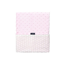 WOMAR Bubble Valboa divpusējs pleds 75x100cm Pink/light Grey white DOTS