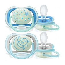 PHILIPS AVENT ULTRA AIR NIGHT Simetriskas formas silikona māneklis, 6-18M, 2gab, SCF376/21 IZPĀRDOŠANA