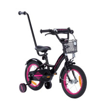 TOMABIKE Bērnu velosipēds 14" XXIII PLATINUM BLACK/PINK