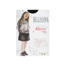 BELLISSIMA Meiteņu zeķubikses MICRO 50 nero 8 - 140cm