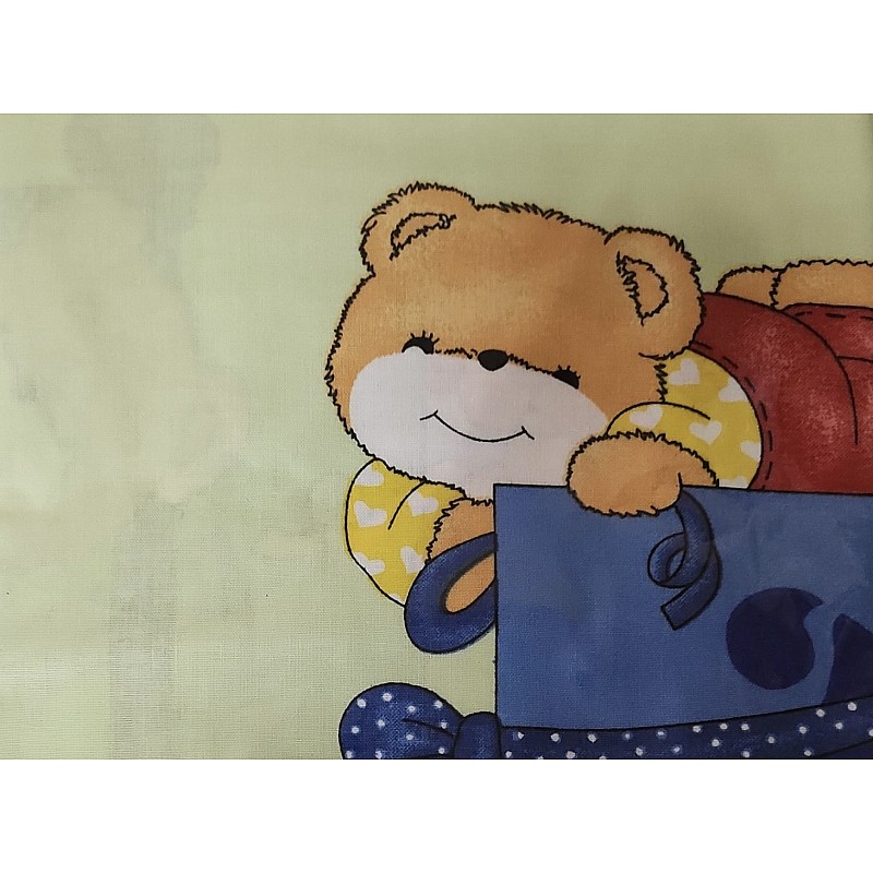 URGA Gultas veļas komplekts no 3 daļām 135x100cm, TEDDY gaiši zaļš IZPĀRDOŠANA