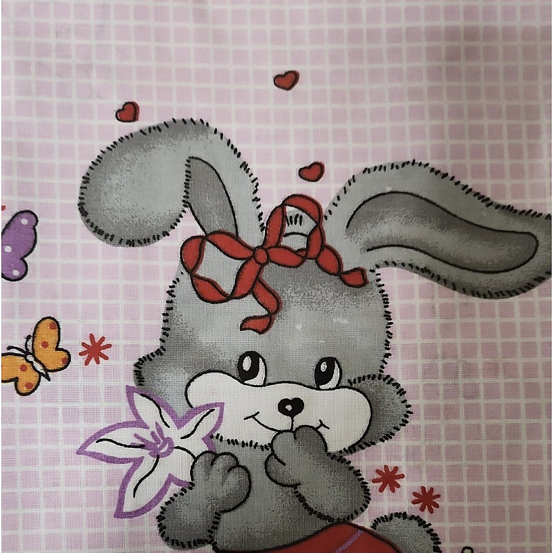 URGA gultas veļas komlekts no 2 daļām 120x90cm, RABBIT gaiši rozā IZPĀRDOŠANA