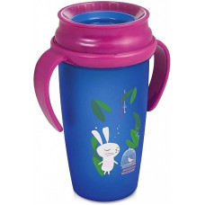 LOVI FOLLOW THE RABBIT ACTIVE Krūzīte ar 360° dzeršanas iespēju 14m+ 350ml 1/564 rozā/zils