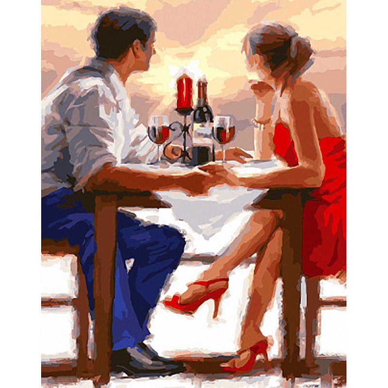 TSVETNOY Dimantu mozaīkas komplekts 40x50cm Romantic Dinner, LG071e