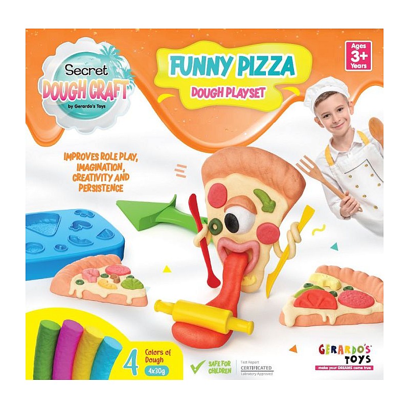 GERARDOS TOYS plastilīna komplekts RUNNY PIZZA 3g+ 56453